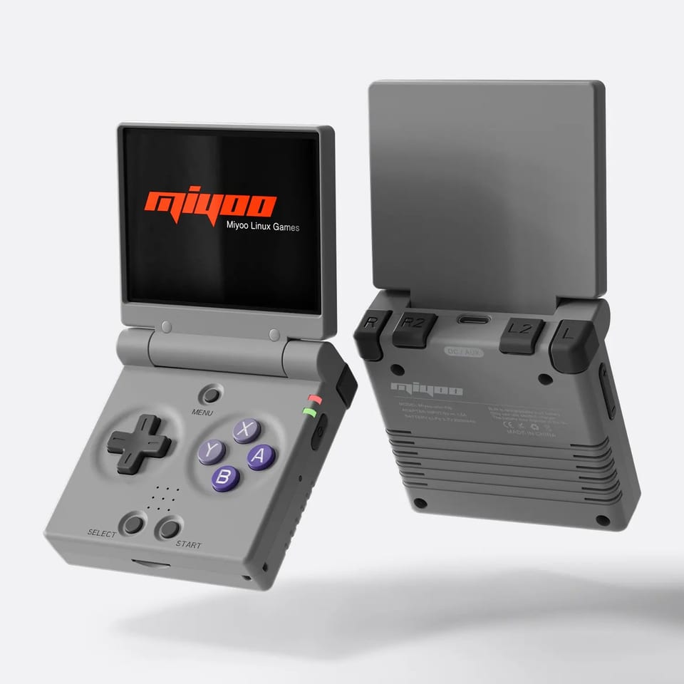 Miyoo Mini Flip handheld, product photo from the manufacturer