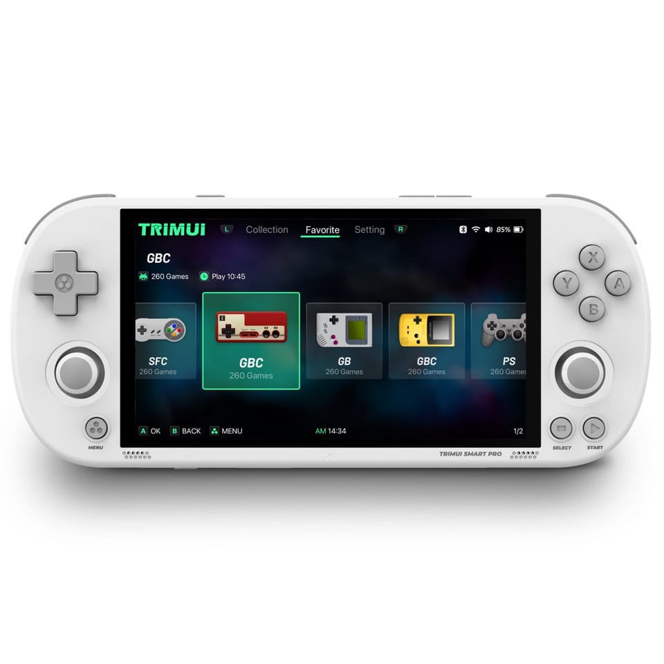 TrimUI Smart Pro handheld, product photo from the manufacturer